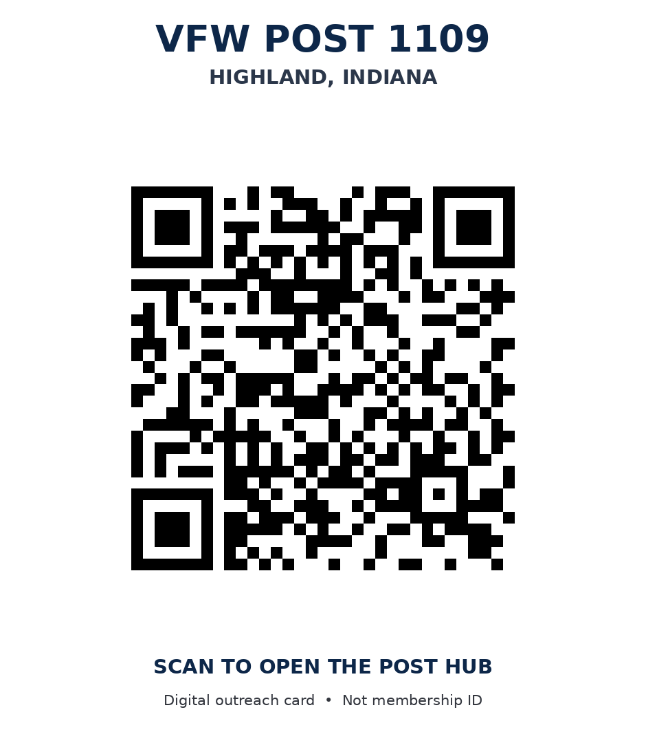 Scannable QR to this Post 1109 digital card